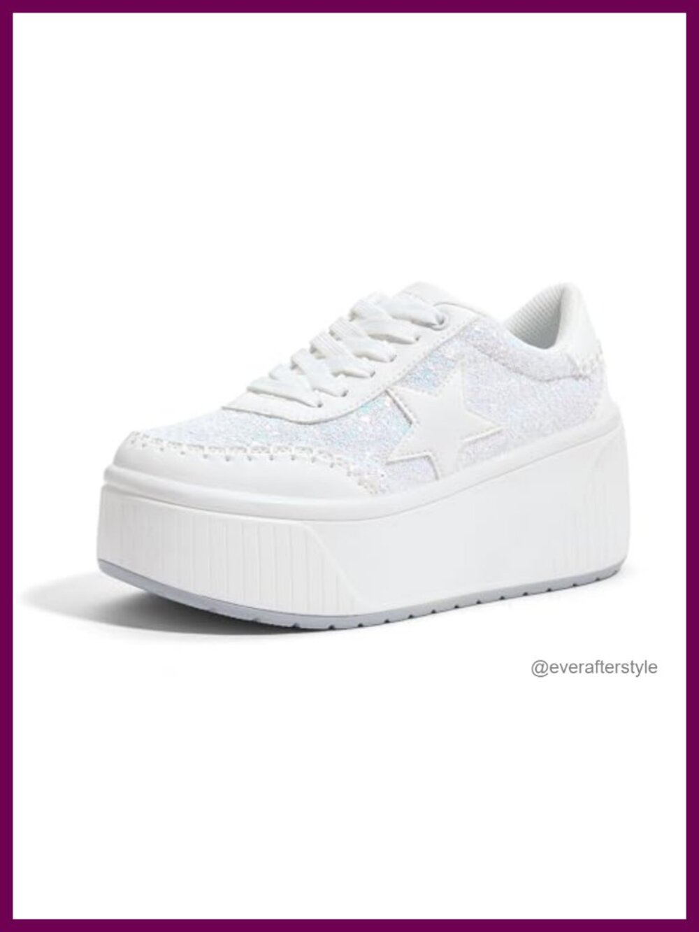 Chunky Platform Sneakers Glitter Wedge Casual Walking Shoes Star Shoes